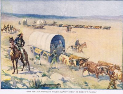 Les chariots de bœufs avançaient lentement sur les plaines ondulées - Joseph Ratcliffe Skelton